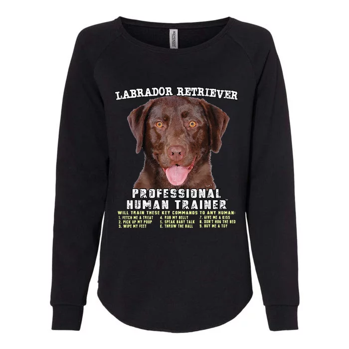 Labrador Retriever Chocolate Lab Professional Human Trainer Cute Dog Womens California Wash Sweatshirt