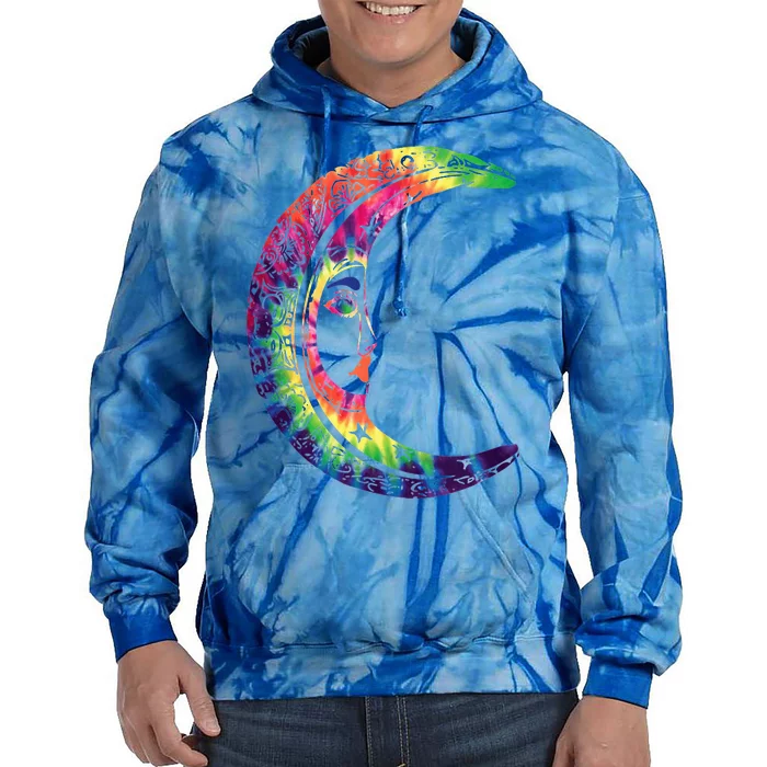 Lgbtq Rainbow Crescent Moon Pride Month Tie Dye Hoodie