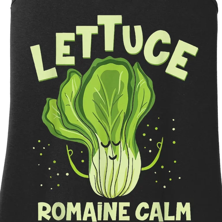 Lettuce Romaine Calm Mindfulness Vegan Yoga Lover Yogi Joke Ladies Essential Tank