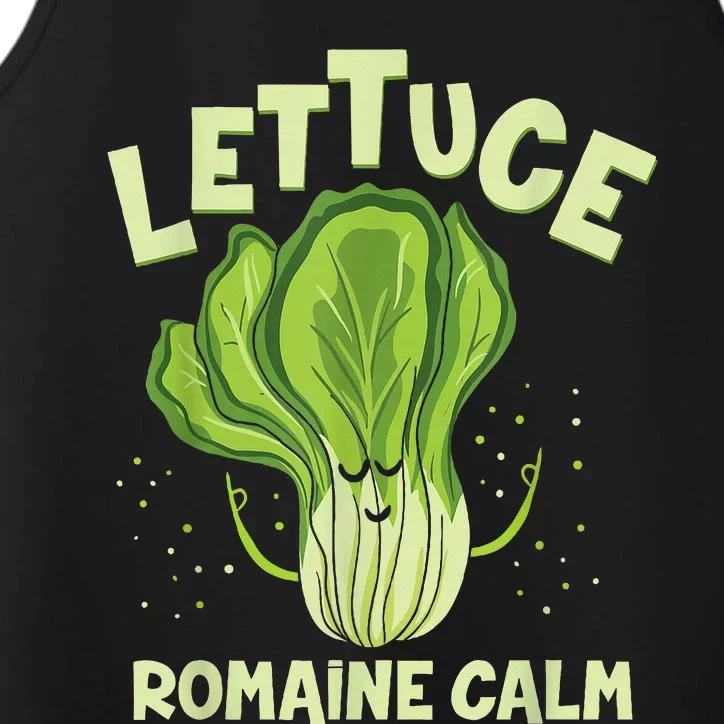 Lettuce Romaine Calm Mindfulness Vegan Yoga Lover Yogi Joke Performance Tank