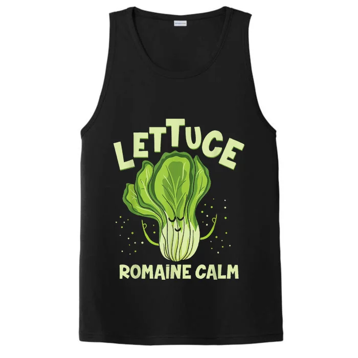 Lettuce Romaine Calm Mindfulness Vegan Yoga Lover Yogi Joke Performance Tank