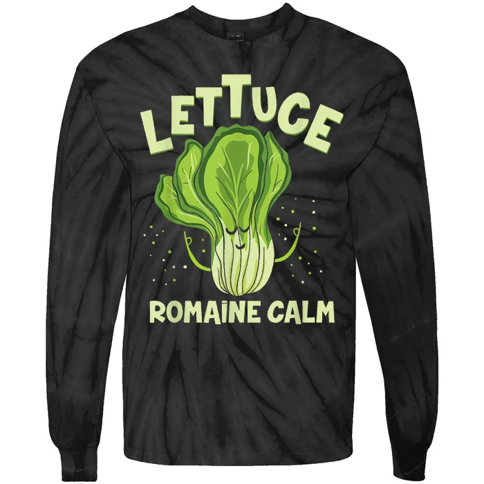 Lettuce Romaine Calm Mindfulness Vegan Yoga Lover Yogi Joke Tie-Dye Long Sleeve Shirt