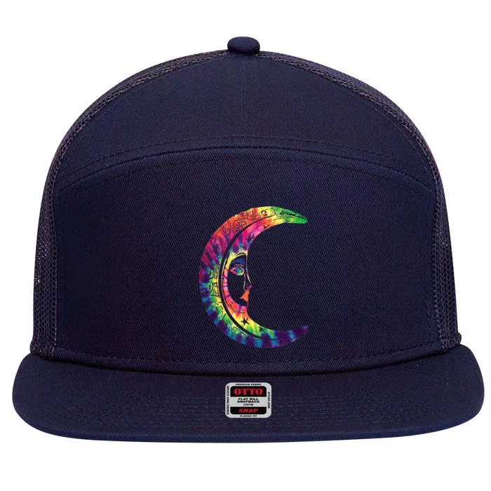 Lgbtq Rainbow Crescent Moon Pride Month 7 Panel Mesh Trucker Snapback Hat