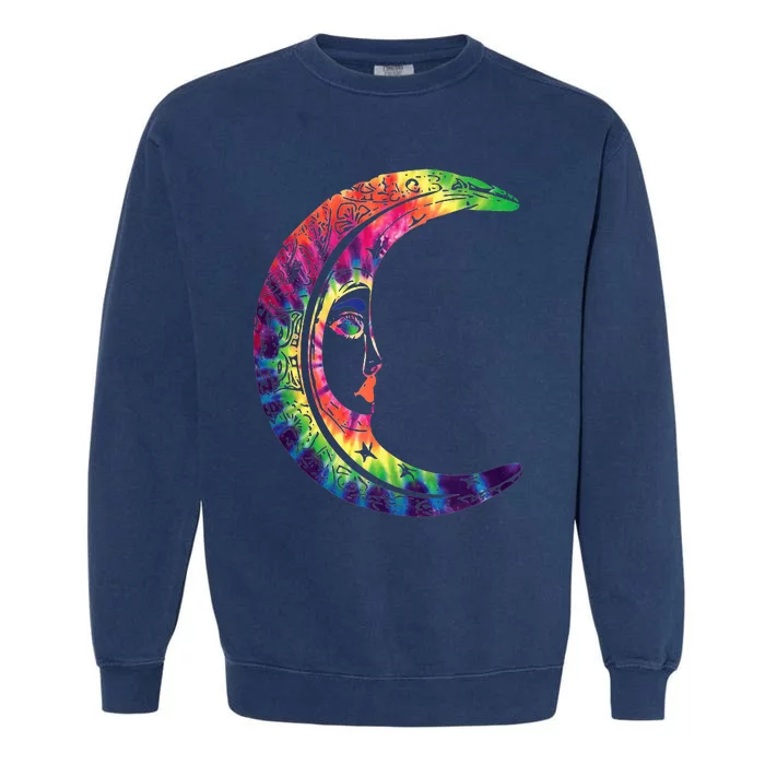 Lgbtq Rainbow Crescent Moon Pride Month Garment-Dyed Sweatshirt