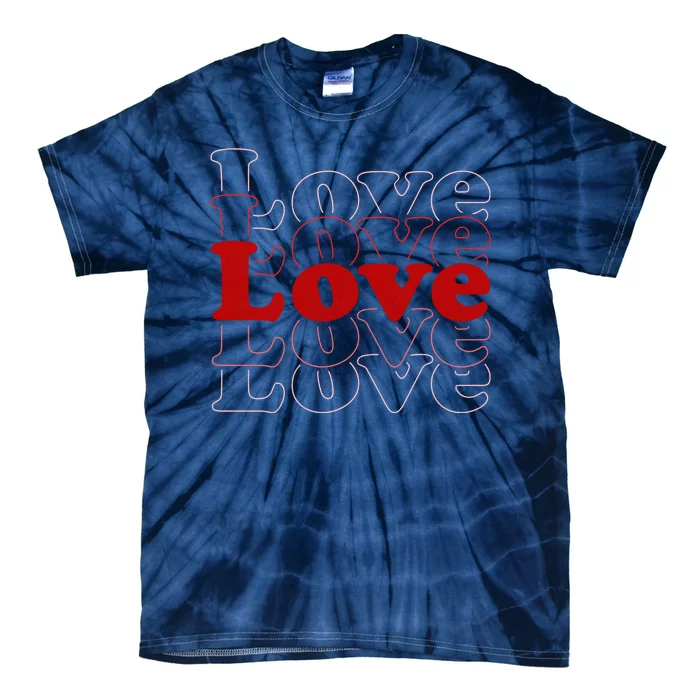 Love Retro Cute Gift Tie-Dye T-Shirt