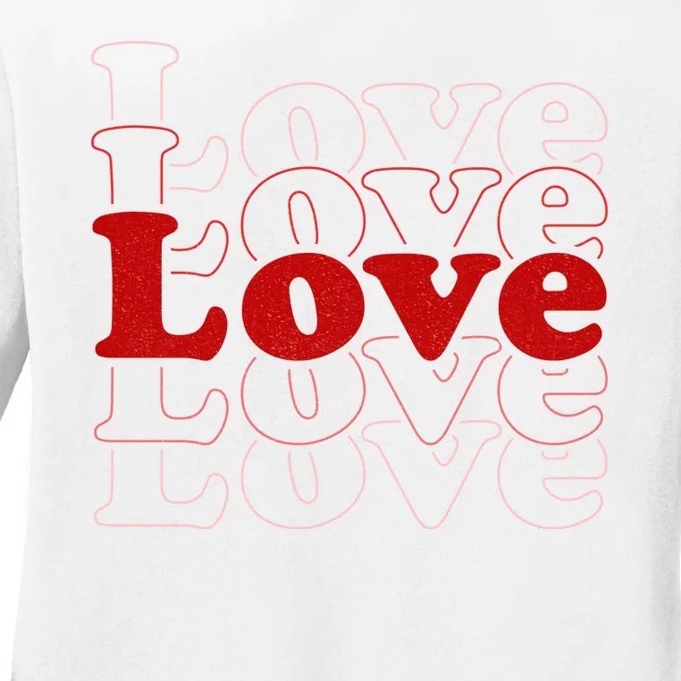 Love Retro Cute Gift Ladies Long Sleeve Shirt