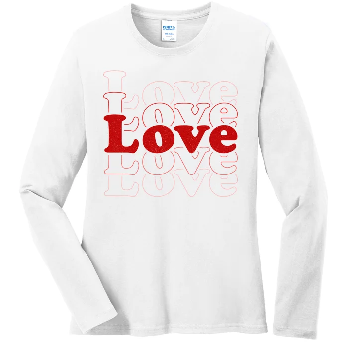 Love Retro Cute Gift Ladies Long Sleeve Shirt