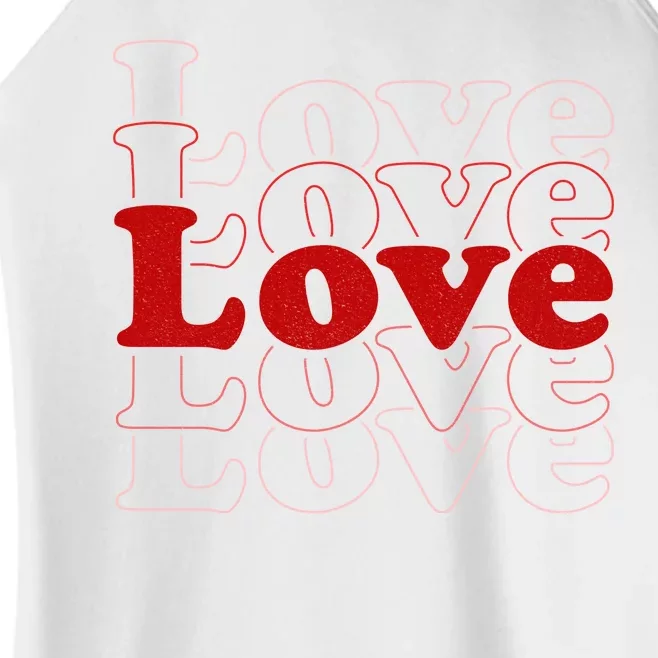 Love Retro Cute Gift Women’s Perfect Tri Rocker Tank