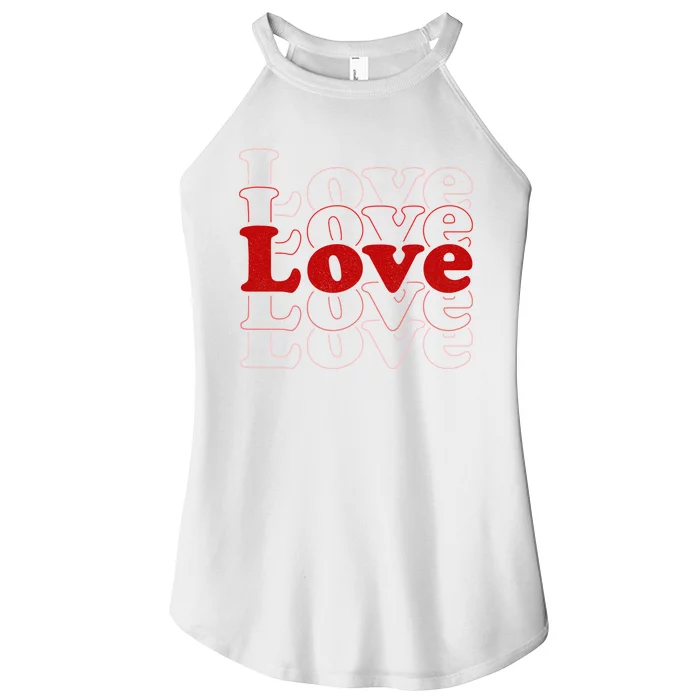 Love Retro Cute Gift Women’s Perfect Tri Rocker Tank