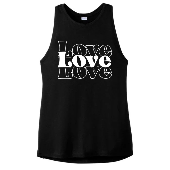 Love Retro Cute Gift Ladies Tri-Blend Wicking Tank