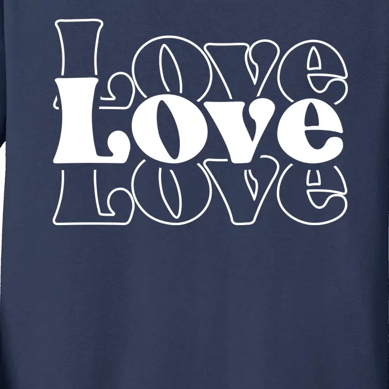 Love Retro Cute Gift Kids Long Sleeve Shirt