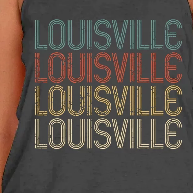 Louisville  Retro City Gift Women's Knotted Racerback Tank