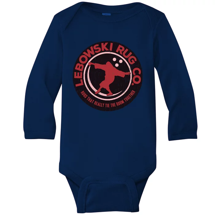 Lebowski Rug Co Bowling Funny Vintage Classic Movie Baby Long Sleeve Bodysuit