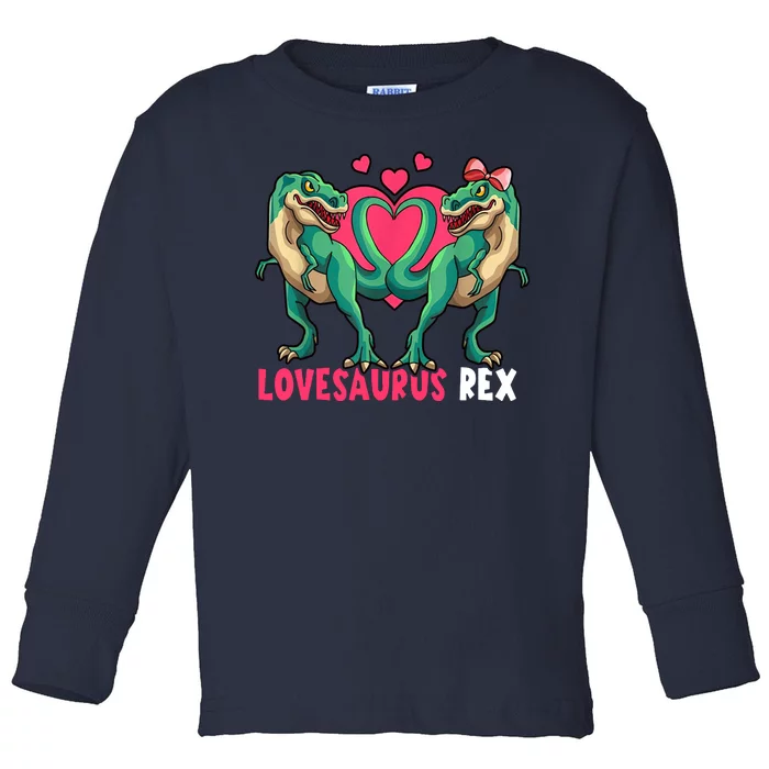 Lovesaurus Rex Cute Gift Toddler Long Sleeve Shirt