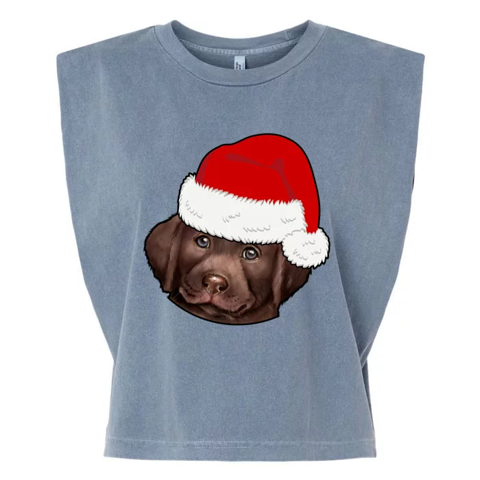 Labrador Retriever Dog Lover Funny Cute Hat Christmas Santa Great Gift Garment-Dyed Women's Muscle Tee