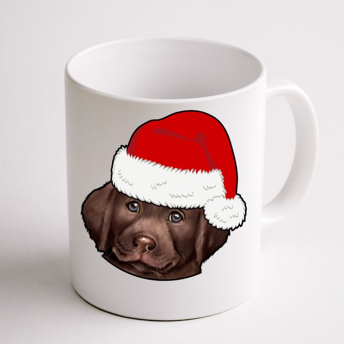 Labrador Retriever Dog Lover Funny Cute Hat Christmas Santa Great Gift Front & Back Coffee Mug