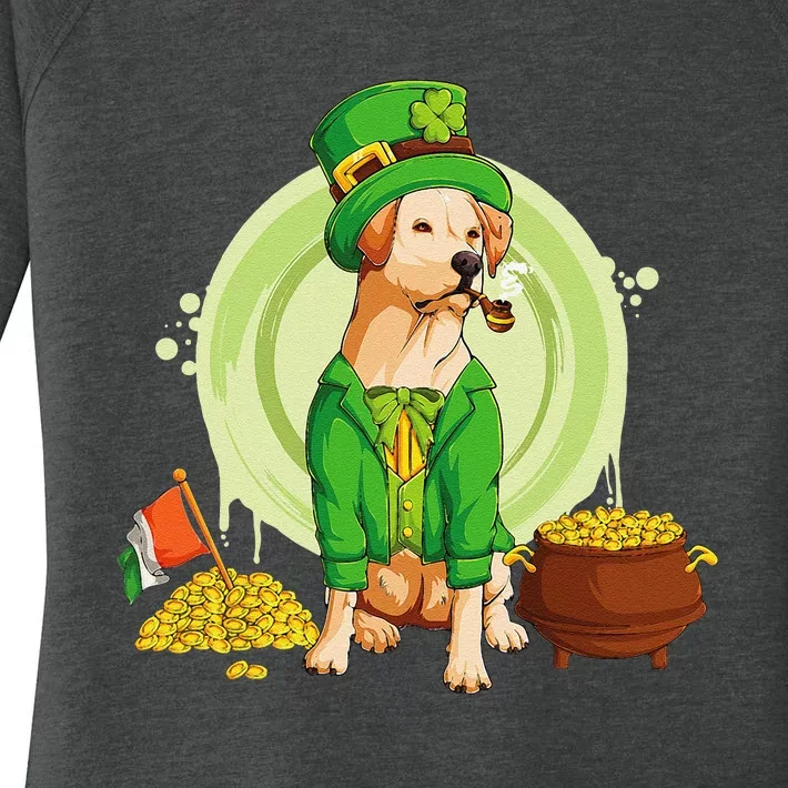 Labrador Retriever Dog Leprechaun Hat Irish Flag Labbi Women's Perfect Tri Tunic Long Sleeve Shirt