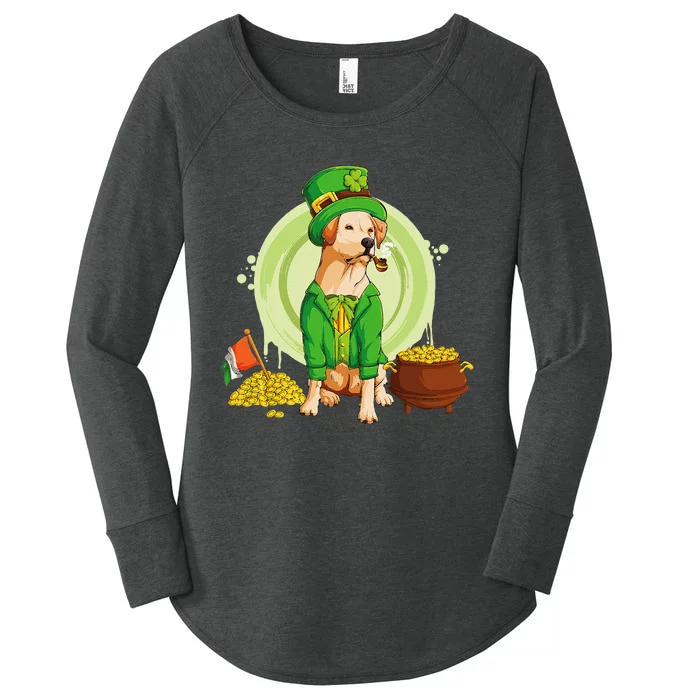 Labrador Retriever Dog Leprechaun Hat Irish Flag Labbi Women's Perfect Tri Tunic Long Sleeve Shirt