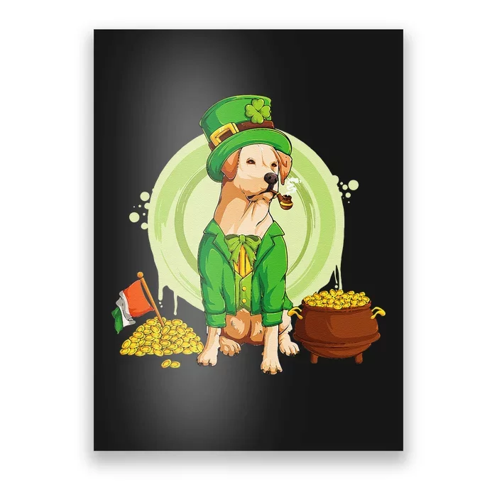 Labrador Retriever Dog Leprechaun Hat Irish Flag Labbi Poster