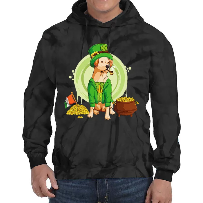 Labrador Retriever Dog Leprechaun Hat Irish Flag Labbi Tie Dye Hoodie