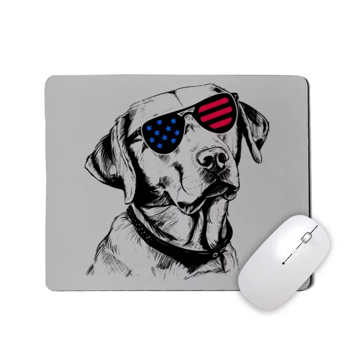 Labrador Retriever Dog 4th July America Usa Flag Gift Mousepad