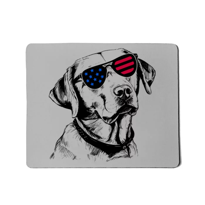 Labrador Retriever Dog 4th July America Usa Flag Gift Mousepad