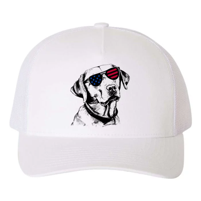 Labrador Retriever Dog 4th July America Usa Flag Gift Yupoong Adult 5-Panel Trucker Hat