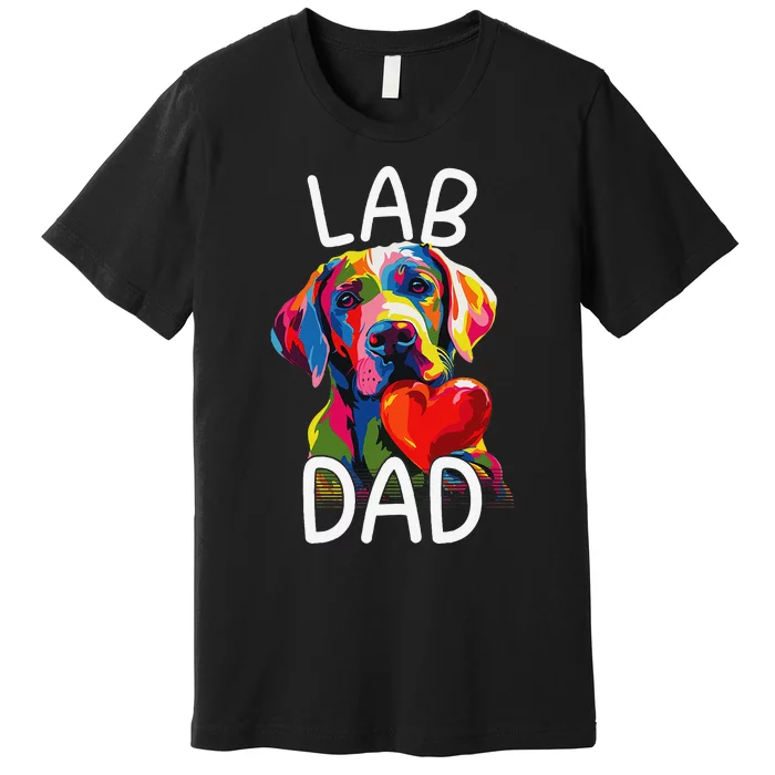 Labrador Retriever Dad Design Pop Art Lab Retriever Premium T-Shirt