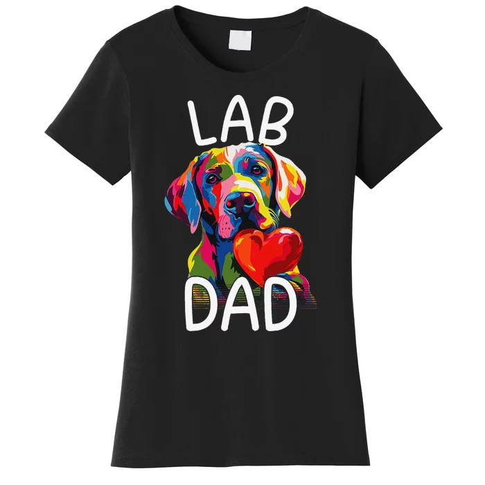 Labrador Retriever Dad Design Pop Art Lab Retriever Women's T-Shirt