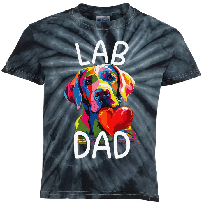 Labrador Retriever Dad Design Pop Art Lab Retriever Kids Tie-Dye T-Shirt