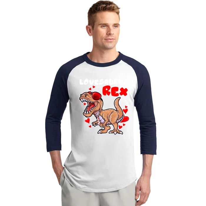 Lovesaurus Rex Dab Heart Dino Valentines Day Gift Baseball Sleeve Shirt