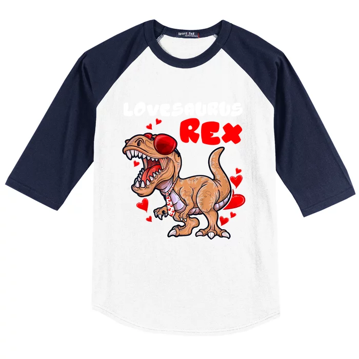 Lovesaurus Rex Dab Heart Dino Valentines Day Gift Baseball Sleeve Shirt