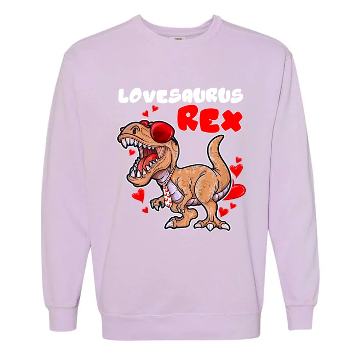 Lovesaurus Rex Dab Heart Dino Valentines Day Gift Garment-Dyed Sweatshirt