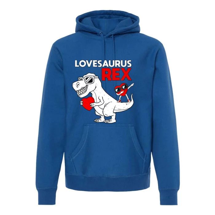 Lovesaurus Rex Dab Heart Dino Valentines Day Gift Premium Hoodie