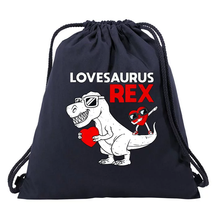 Lovesaurus Rex Dab Heart Dino Valentines Day Gift Drawstring Bag