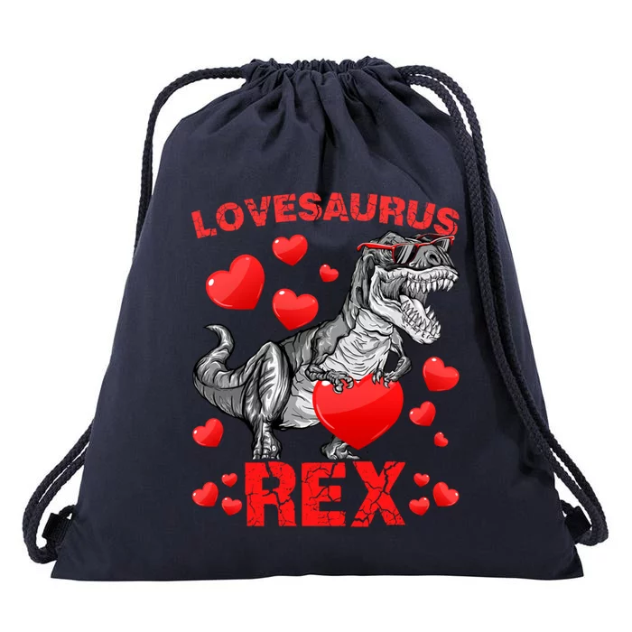 Lovesaurus Rex Dino Dinosaur Valentines Day Funny Gift Drawstring Bag