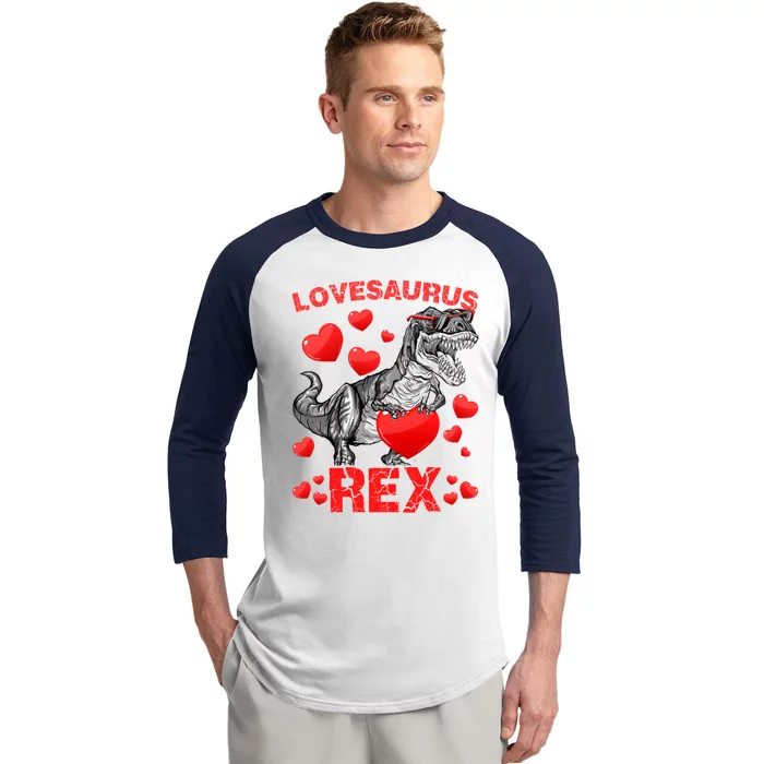 Lovesaurus Rex Dino Dinosaur Valentines Day Funny Gift Baseball Sleeve Shirt