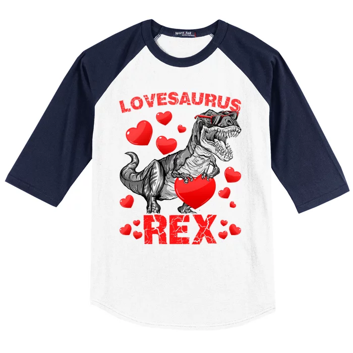 Lovesaurus Rex Dino Dinosaur Valentines Day Funny Gift Baseball Sleeve Shirt