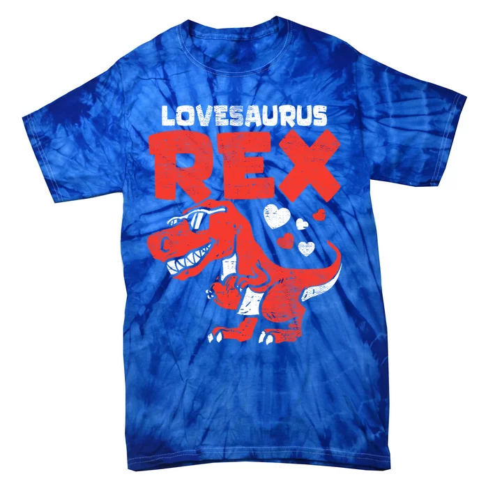 Lovesaurus Rex Dinosaur Dino Cute Valentines Day Meaningful Gift Tie-Dye T-Shirt