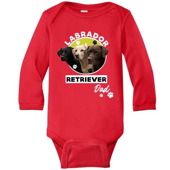 Labrador Retriever Dog Dad Baby Long Sleeve Bodysuit