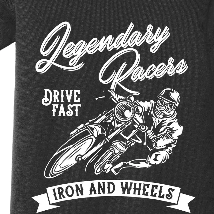 Legendary Racers Drive Iron Wheels Motorcycle Baby Bodysuit