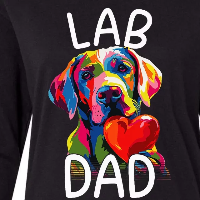 Labrador Retriever Dad Design Pop Art Lab Retriever Womens Cotton Relaxed Long Sleeve T-Shirt