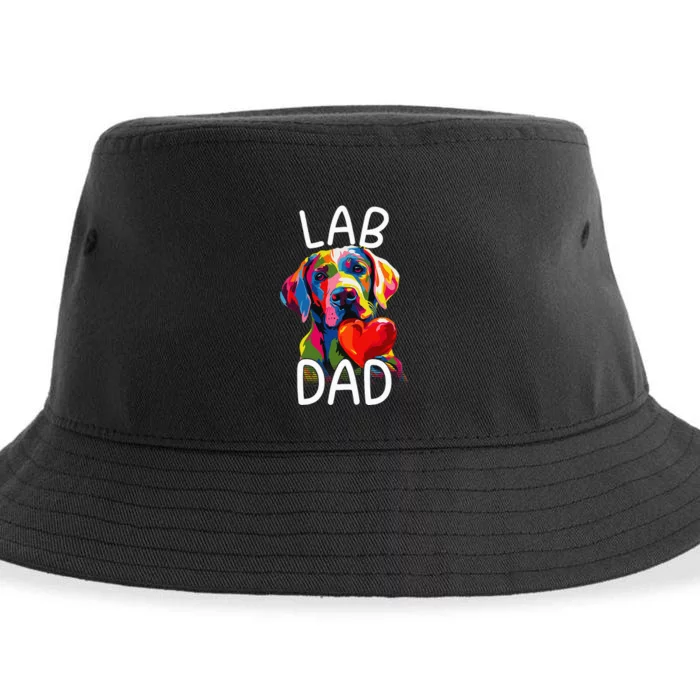 Labrador Retriever Dad Design Pop Art Lab Retriever Sustainable Bucket Hat