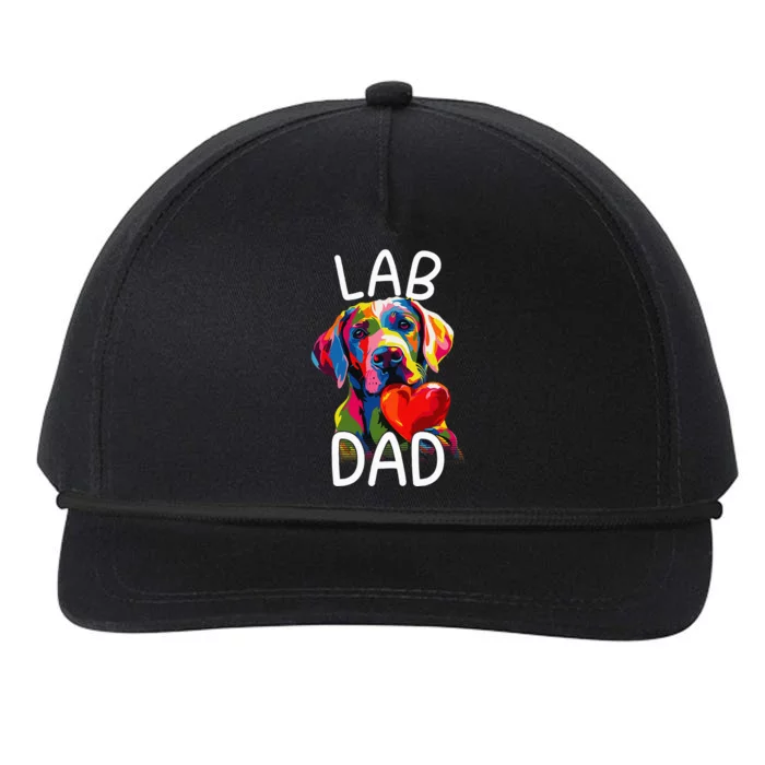 Labrador Retriever Dad Design Pop Art Lab Retriever Snapback Five-Panel Rope Hat