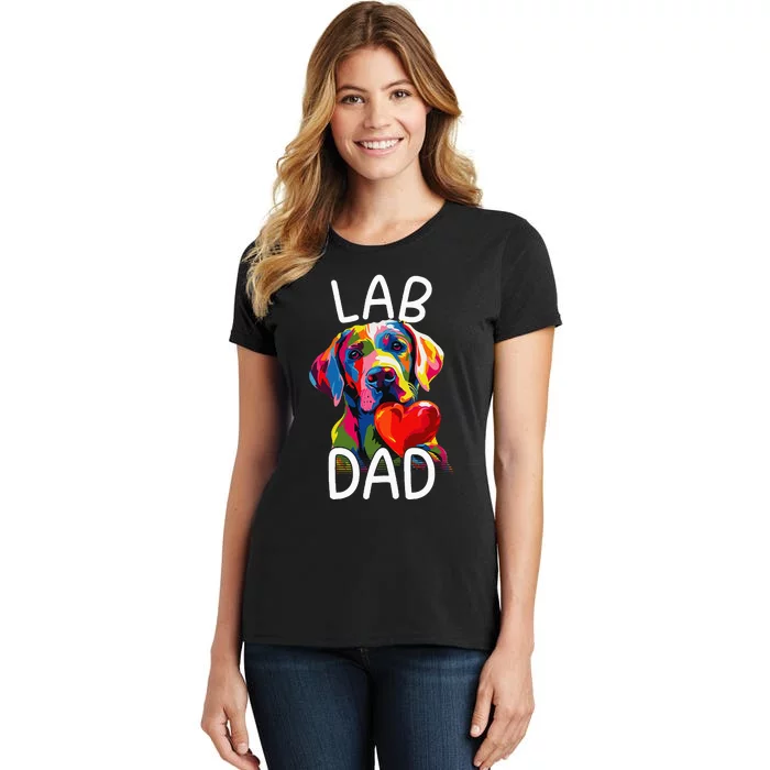 Labrador Retriever Dad Design Pop Art Lab Retriever Women's T-Shirt