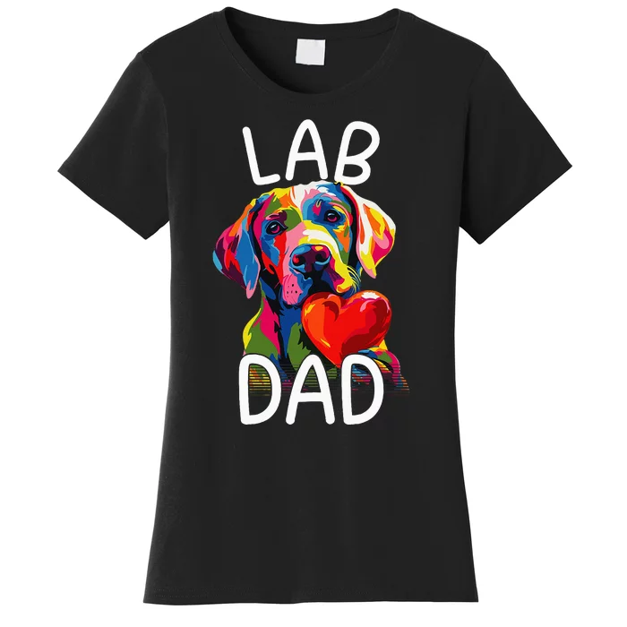 Labrador Retriever Dad Design Pop Art Lab Retriever Women's T-Shirt