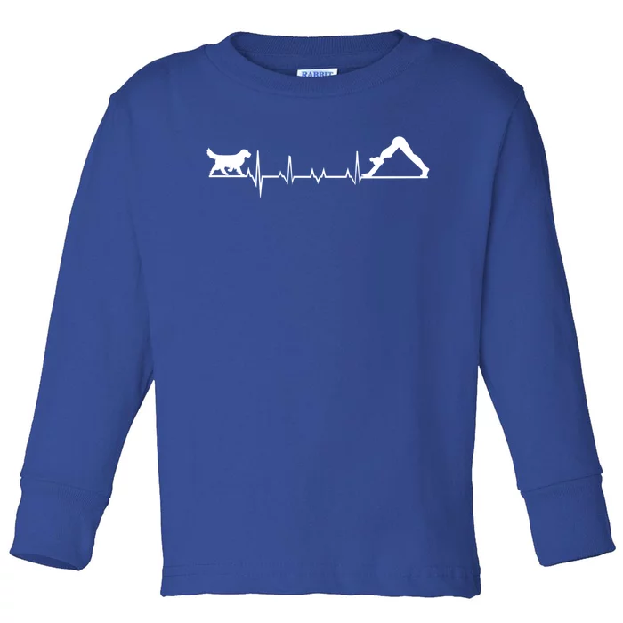 Lab Retriever Downward Facing Dog Heartbeat Yoga Lover Gift Toddler Long Sleeve Shirt