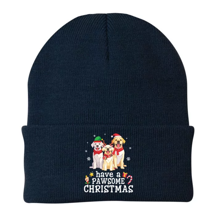 Labrador Retriever Dogs Merry Day Have A Pawsome Christmas Gift Knit Cap Winter Beanie