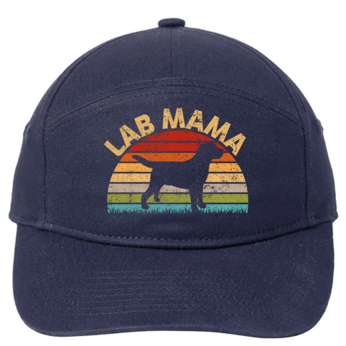 Labrador Retriever Dog Lover Great Gift Vintage Lab Mama Mother's Day Gift 7-Panel Snapback Hat