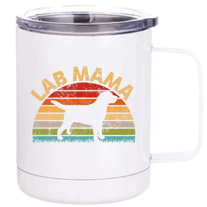 Labrador Retriever Dog Lover Great Gift Vintage Lab Mama Mother's Day Gift Front & Back 12oz Stainless Steel Tumbler Cup